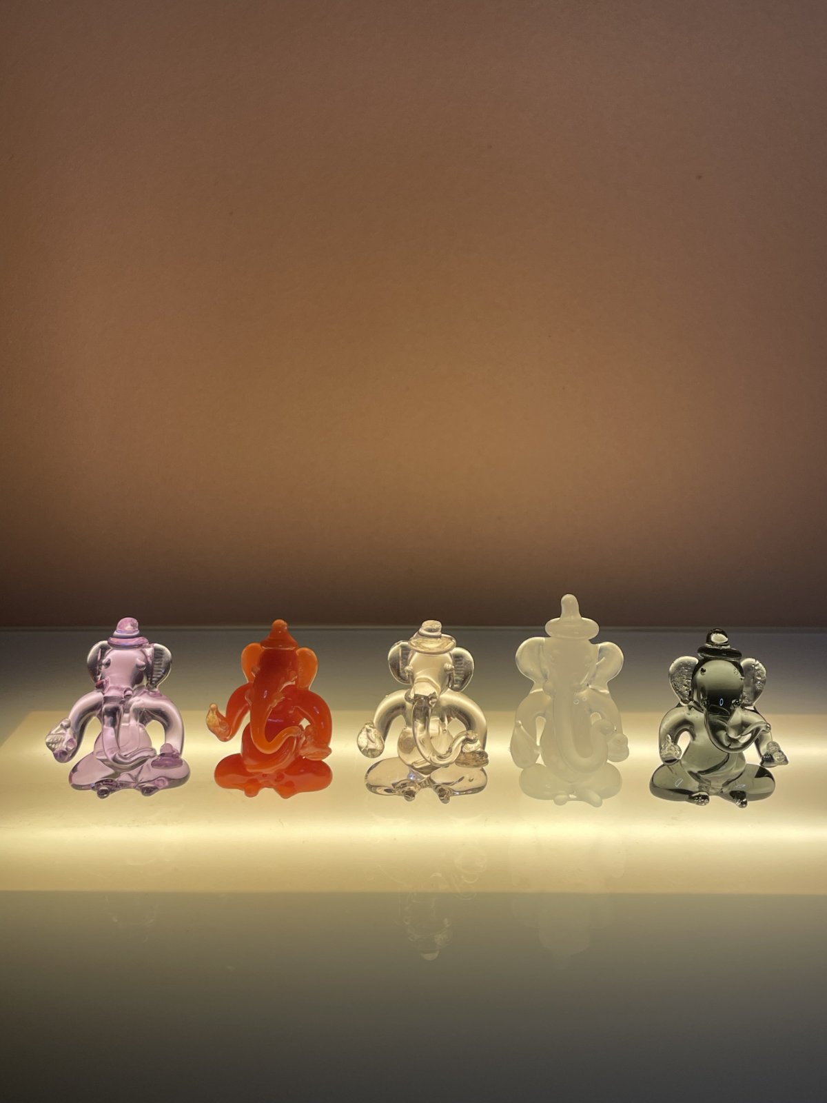 Miniature Ganesha Idols – Set of 5 (Multicolor)